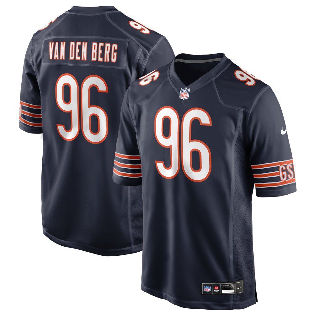 Men's Chicago Bears Jordan van den Berg Nike Navy Team Game Jersey - Image 2