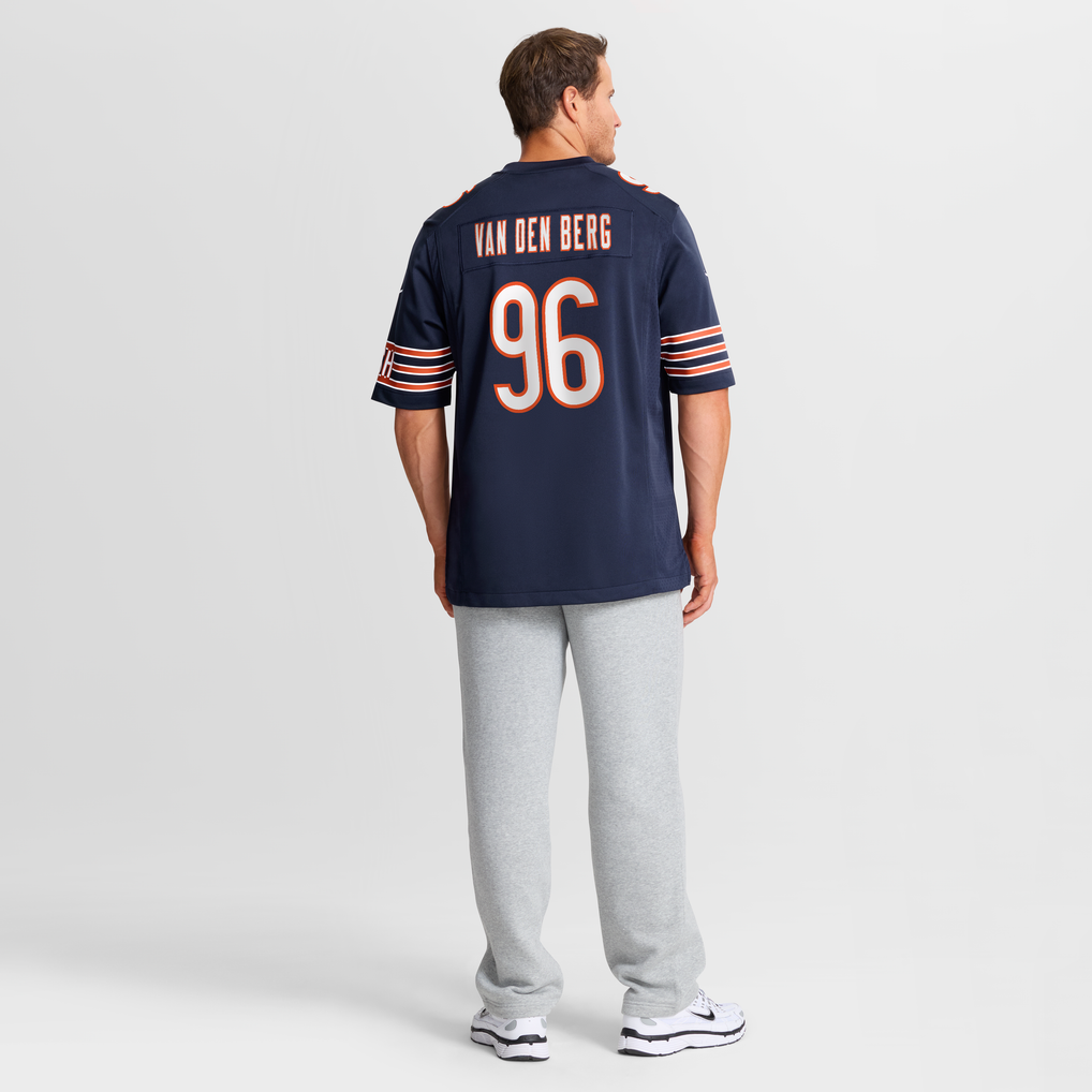 Men's Chicago Bears Jordan van den Berg Nike Navy Team Game Jersey - Image 4