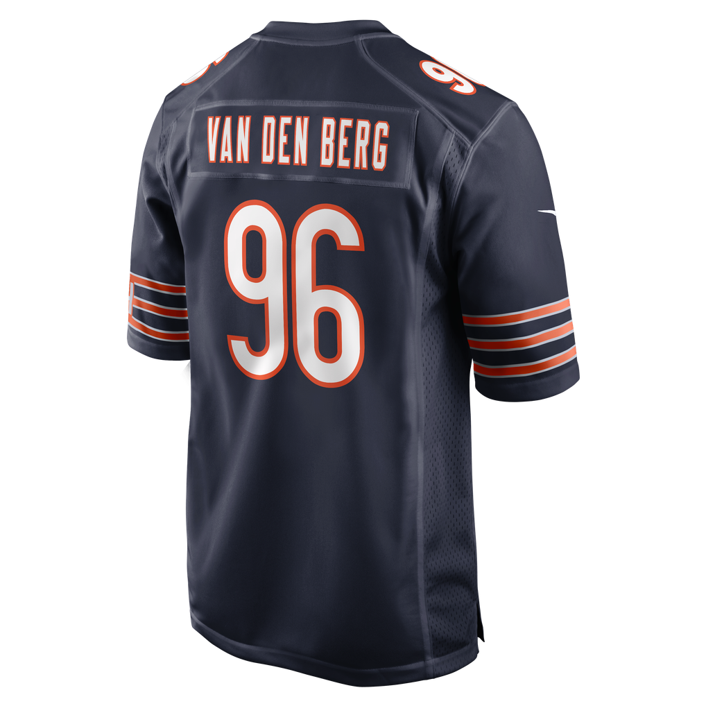 Men's Chicago Bears Jordan van den Berg Nike Navy Team Game Jersey - Image 6