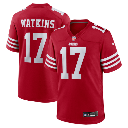 Men's San Francisco 49ers Jordan Watkins Nike  Scarlet Team Game Jersey - Image 1
