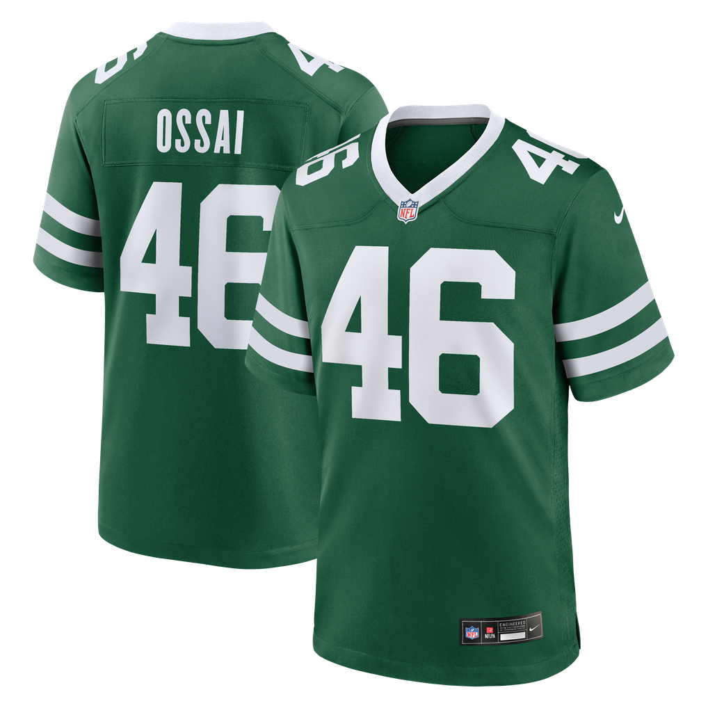 Men's New York Jets Joseph Ossai Nike Legacy Green Team Game Jersey - Image 2