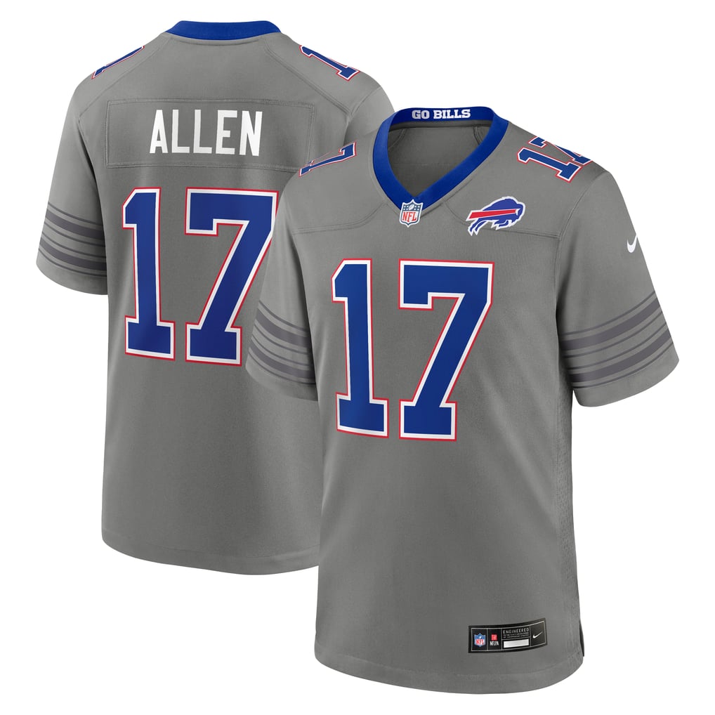 Men's Buffalo Bills Josh Allen Nike Gray Nickel City Game Jersey - Image 2