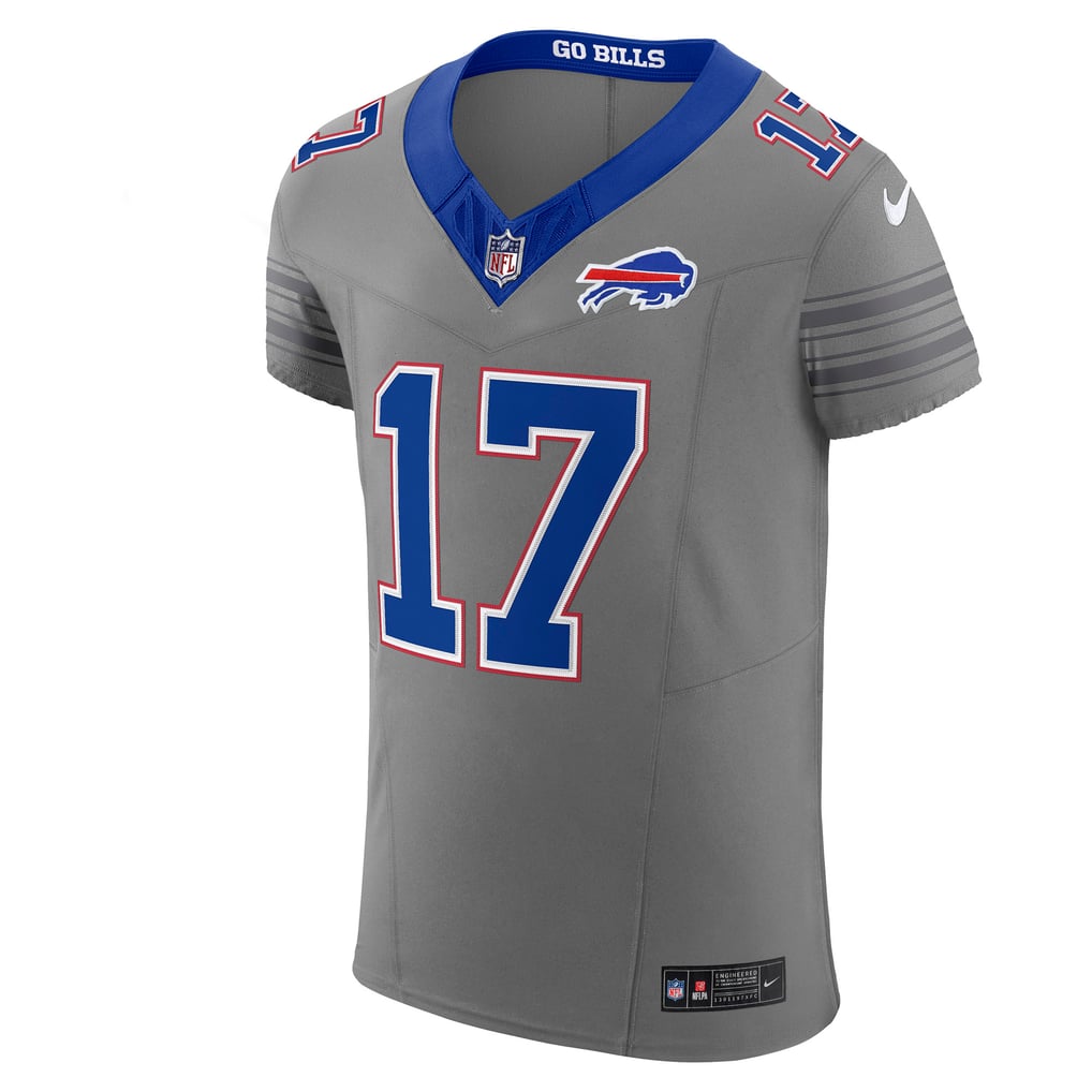 Men's Buffalo Bills Josh Allen Nike Gray Nickel City Vapor F.U.S.E. Elite Jersey - Image 3