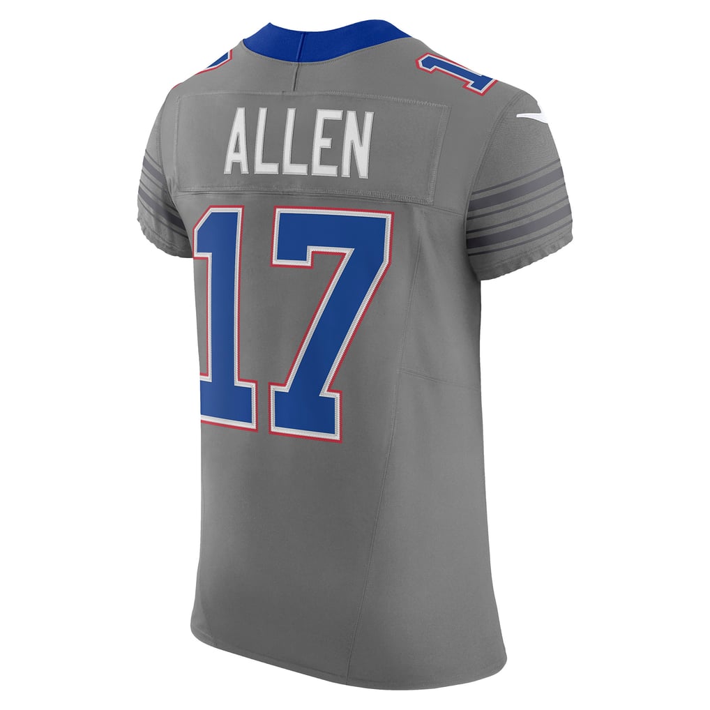 Men's Buffalo Bills Josh Allen Nike Gray Nickel City Vapor F.U.S.E. Elite Jersey - Image 4
