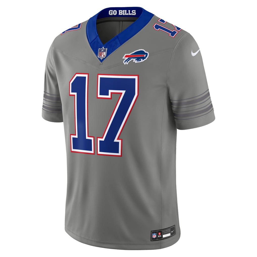 Men's Buffalo Bills Josh Allen Nike Gray Nickel City Vapor F.U.S.E. Stitched Limited Jersey - Image 3