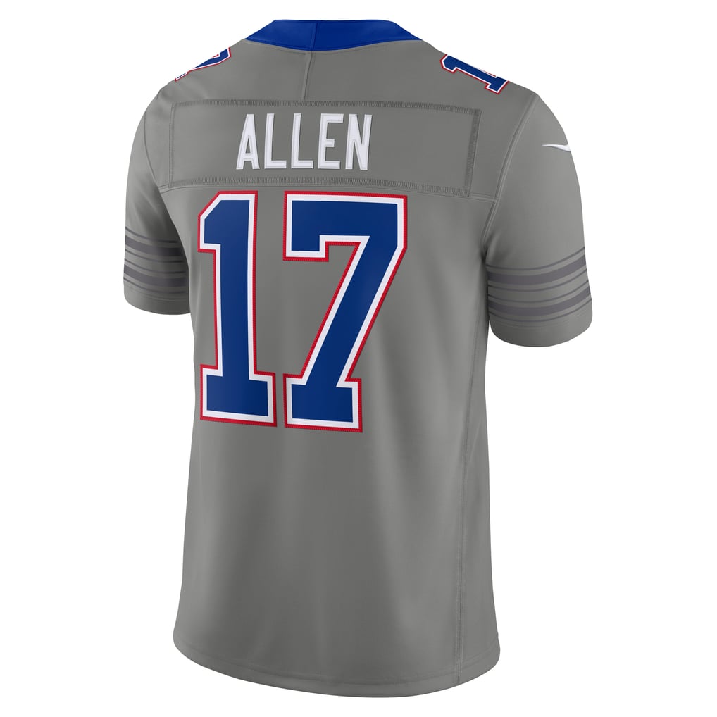 Men's Buffalo Bills Josh Allen Nike Gray Nickel City Vapor F.U.S.E. Stitched Limited Jersey - Image 4
