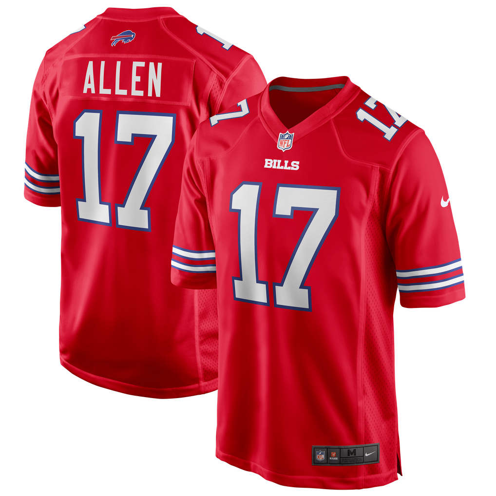 Men's Buffalo Bills Josh Allen Nike Red Alternate Game Player Jersey - Image 2