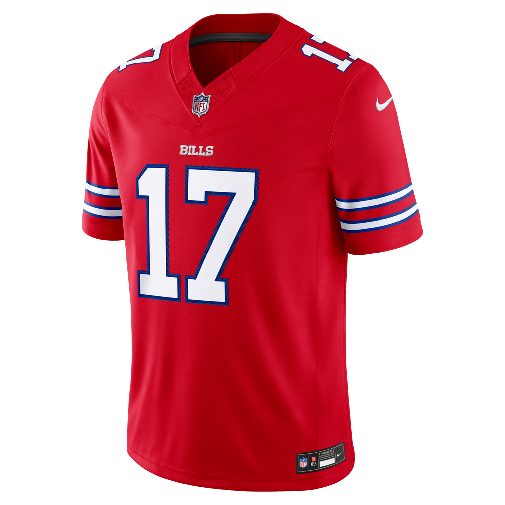 Men's Buffalo Bills Josh Allen Nike Red Alternate Vapor F.U.S.E. Stitched Limited Jersey - Image 3