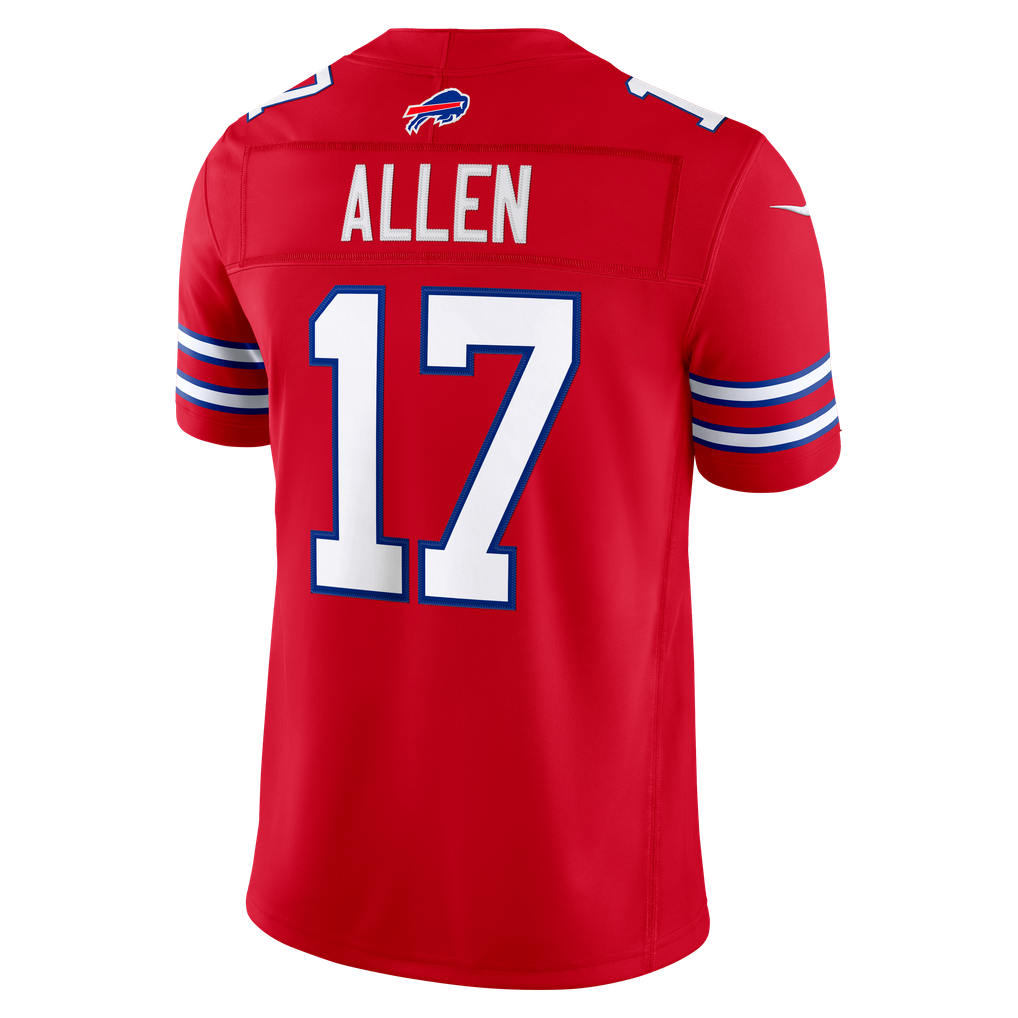 Men's Buffalo Bills Josh Allen Nike Red Alternate Vapor F.U.S.E. Stitched Limited Jersey - Image 4