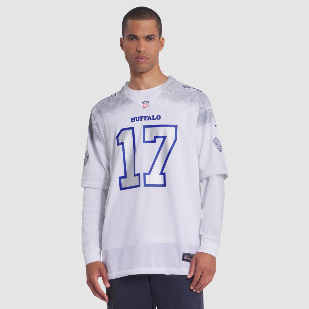 Men's Buffalo Bills Josh Allen Nike White Rivalries Collection Game Jersey - Image 4