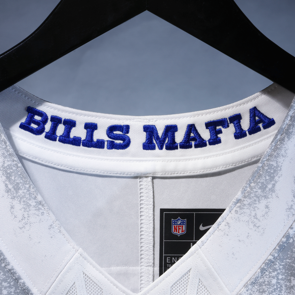 Men's Buffalo Bills Josh Allen Nike White Rivalries Collection Stitched Limited Jersey - Image 11