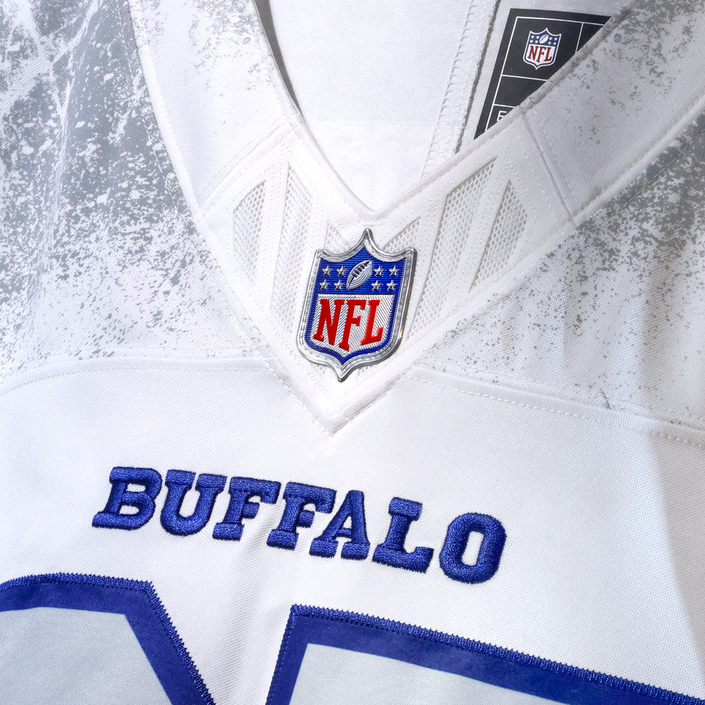 Men's Buffalo Bills Josh Allen Nike White Rivalries Collection Stitched Limited Jersey - Image 12