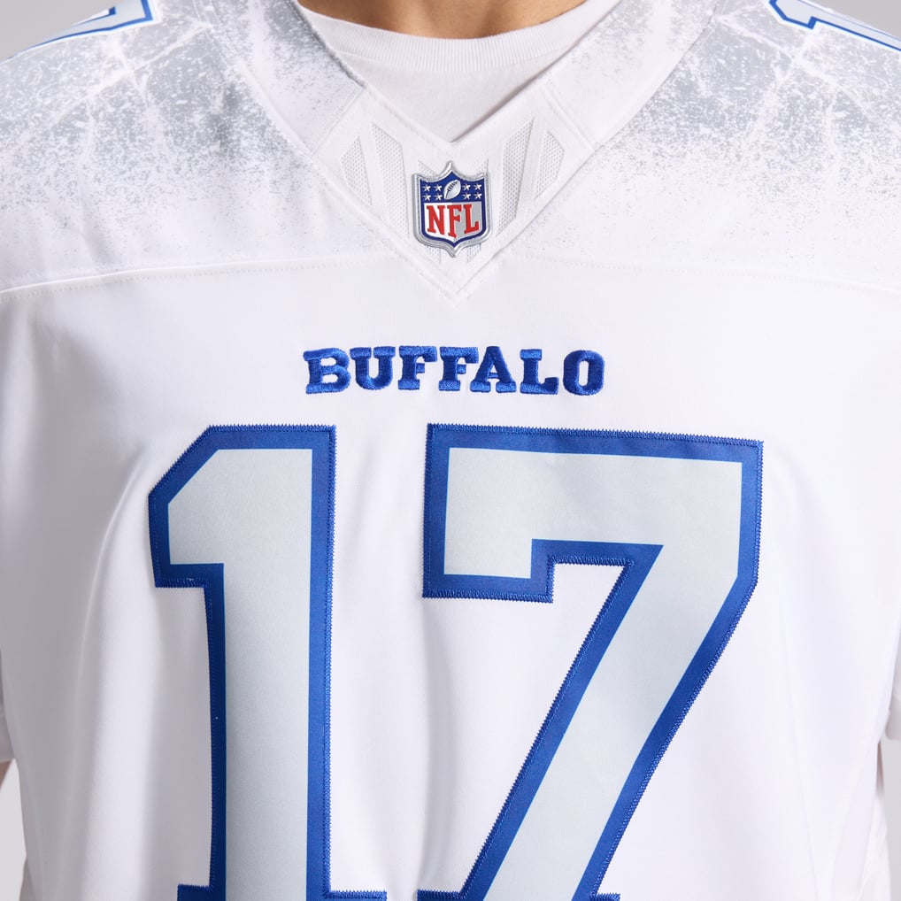 Men's Buffalo Bills Josh Allen Nike White Rivalries Collection Stitched Limited Jersey - Image 14
