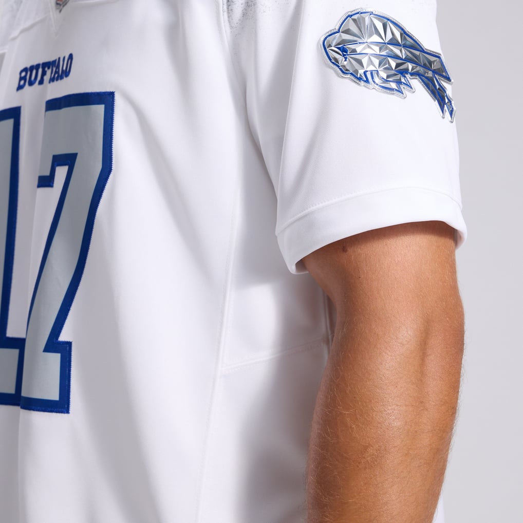 Men's Buffalo Bills Josh Allen Nike White Rivalries Collection Stitched Limited Jersey - Image 16