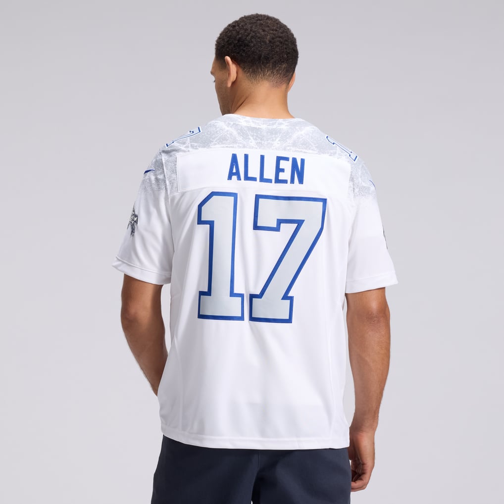 Men's Buffalo Bills Josh Allen Nike White Rivalries Collection Stitched Limited Jersey - Image 4