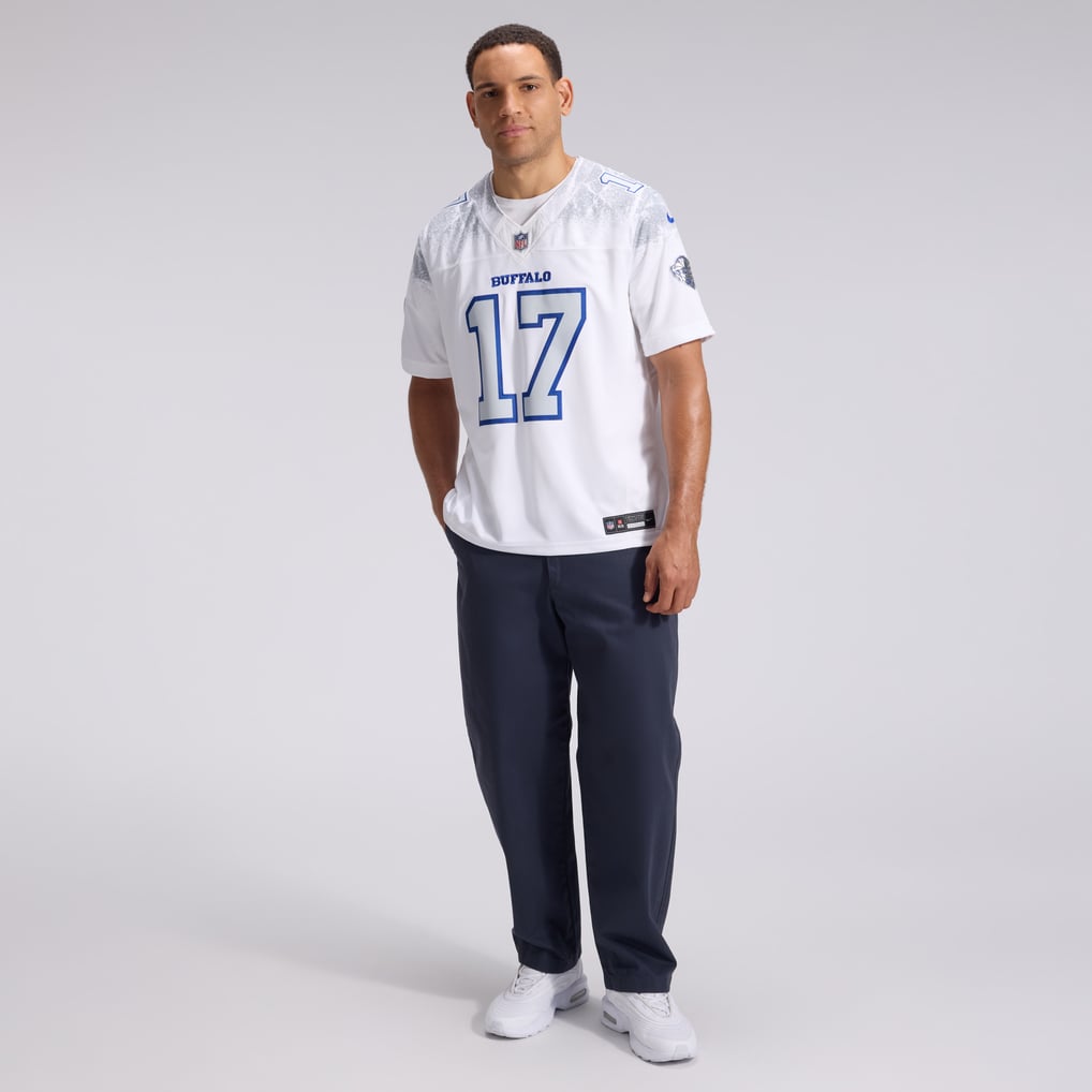 Men's Buffalo Bills Josh Allen Nike White Rivalries Collection Stitched Limited Jersey - Image 5