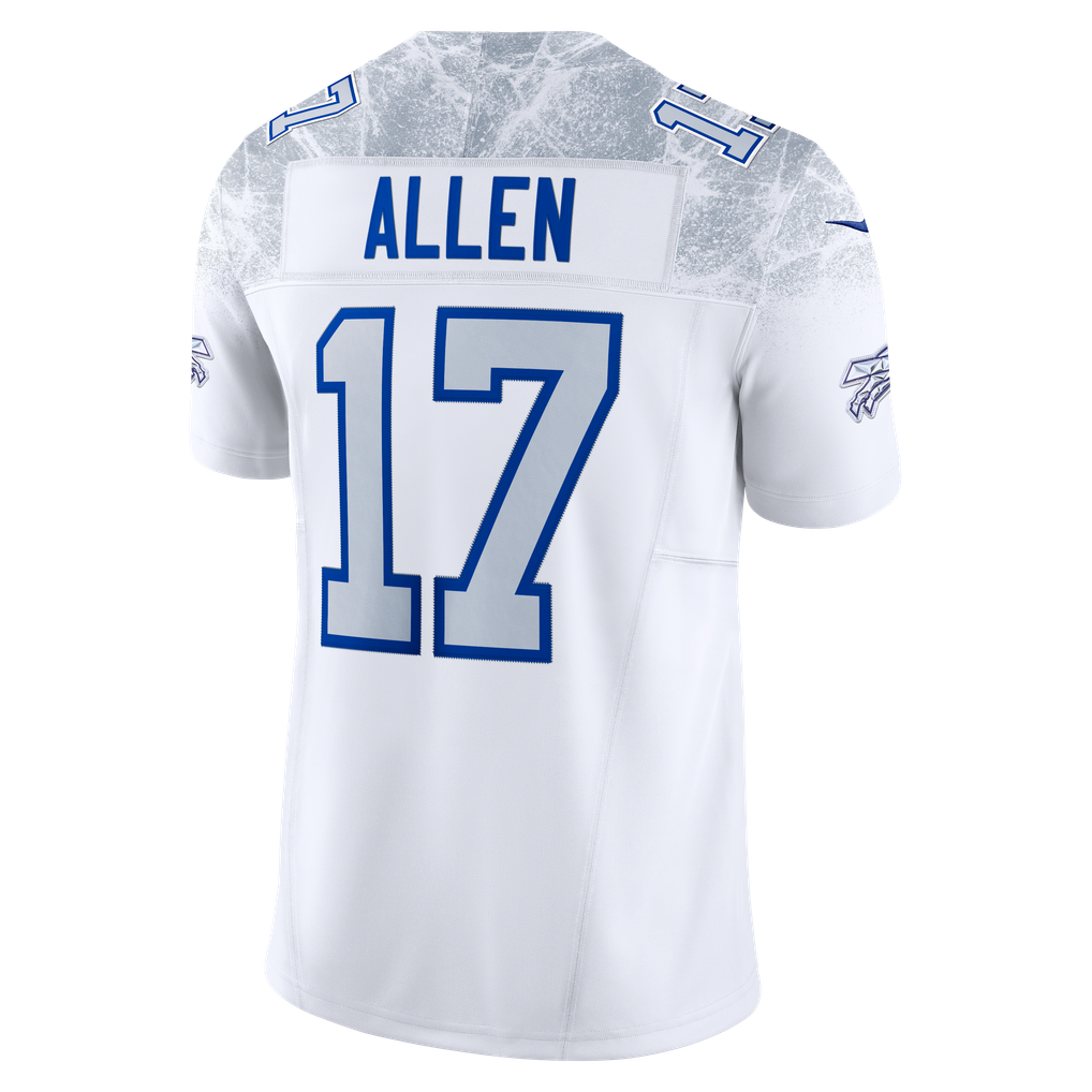 Men's Buffalo Bills Josh Allen Nike White Rivalries Collection Stitched Limited Jersey - Image 8