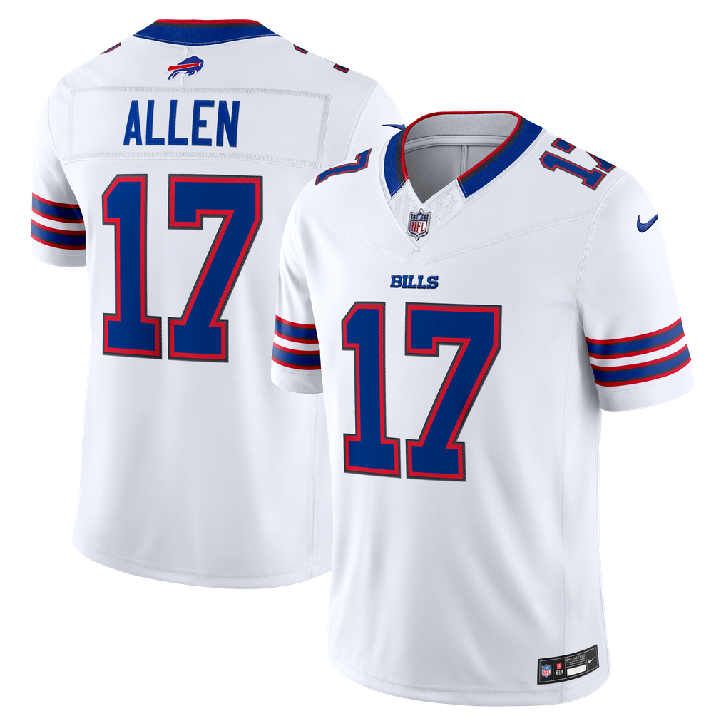 Men's Buffalo Bills Josh Allen Nike White Vapor F.U.S.E. Stitched Limited Jersey - Image 1