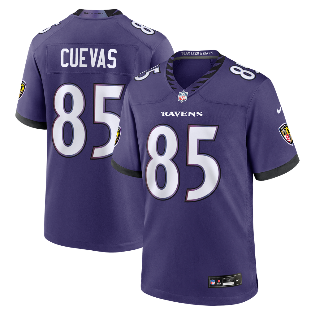 Men's Baltimore Ravens Josh Cuevas Nike Purple Team Game Jersey