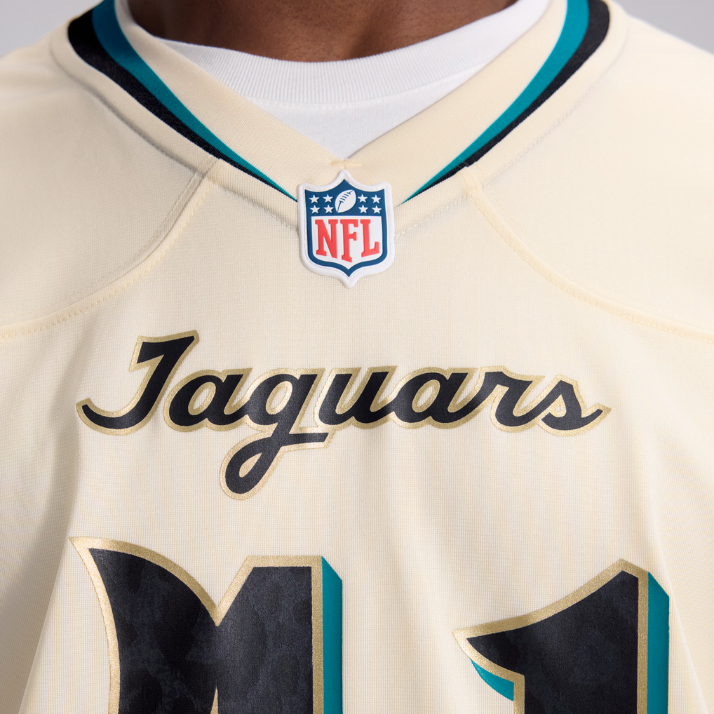 Men's Jacksonville Jaguars Josh Hines-Allen Nike Natural 2026 Rivalries Collection Game Jersey - Image 11
