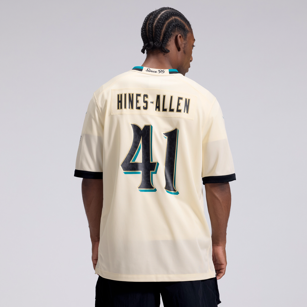 Men's Jacksonville Jaguars Josh Hines-Allen Nike Natural 2026 Rivalries Collection Game Jersey - Image 4