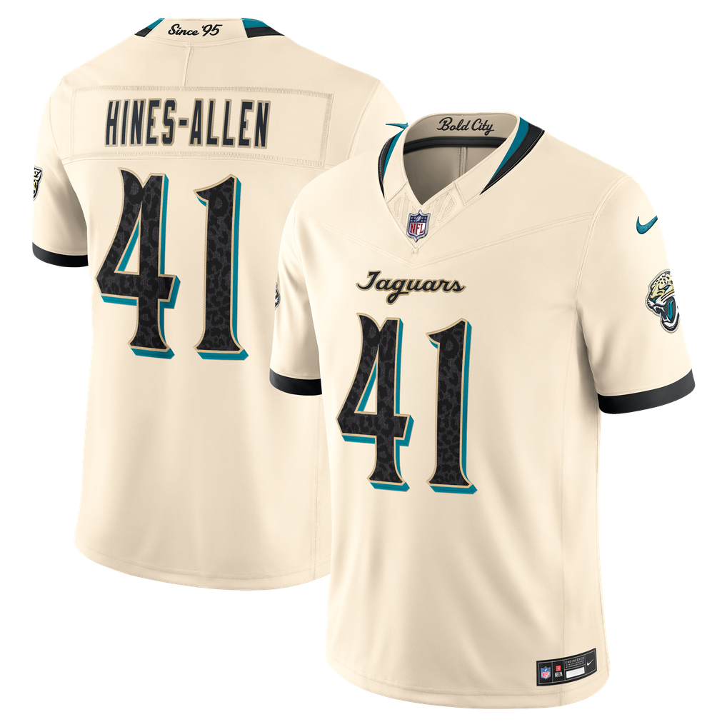 Men's Jacksonville Jaguars Josh Hines-Allen Nike Natural 2026 Rivalries Collection Stitched Limited Jersey - Image 1