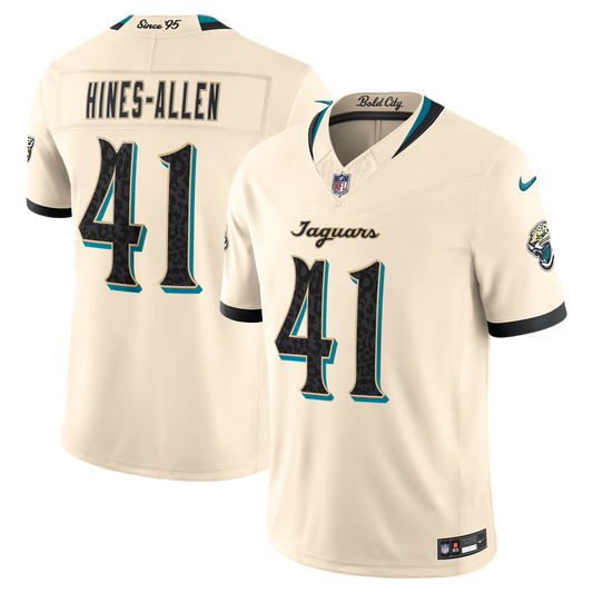 Men's Jacksonville Jaguars Josh Hines-Allen Nike Natural 2026 Rivalries Collection Stitched Limited Jersey - Image 1