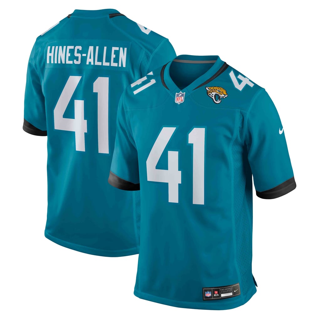 Men's Jacksonville Jaguars Josh Hines-Allen Nike Teal Player Game Jersey - Image 2