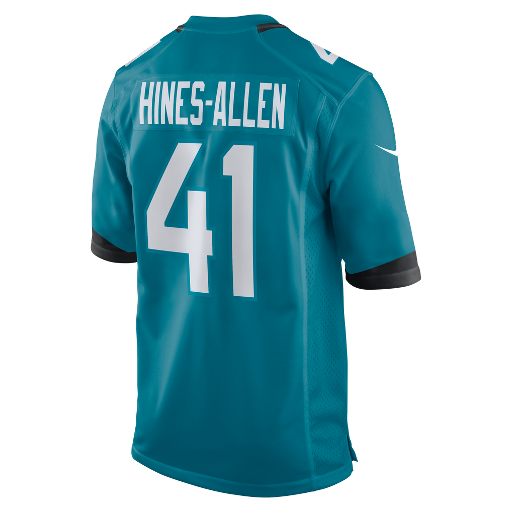 Men's Jacksonville Jaguars Josh Hines-Allen Nike Teal Player Game Jersey - Image 4
