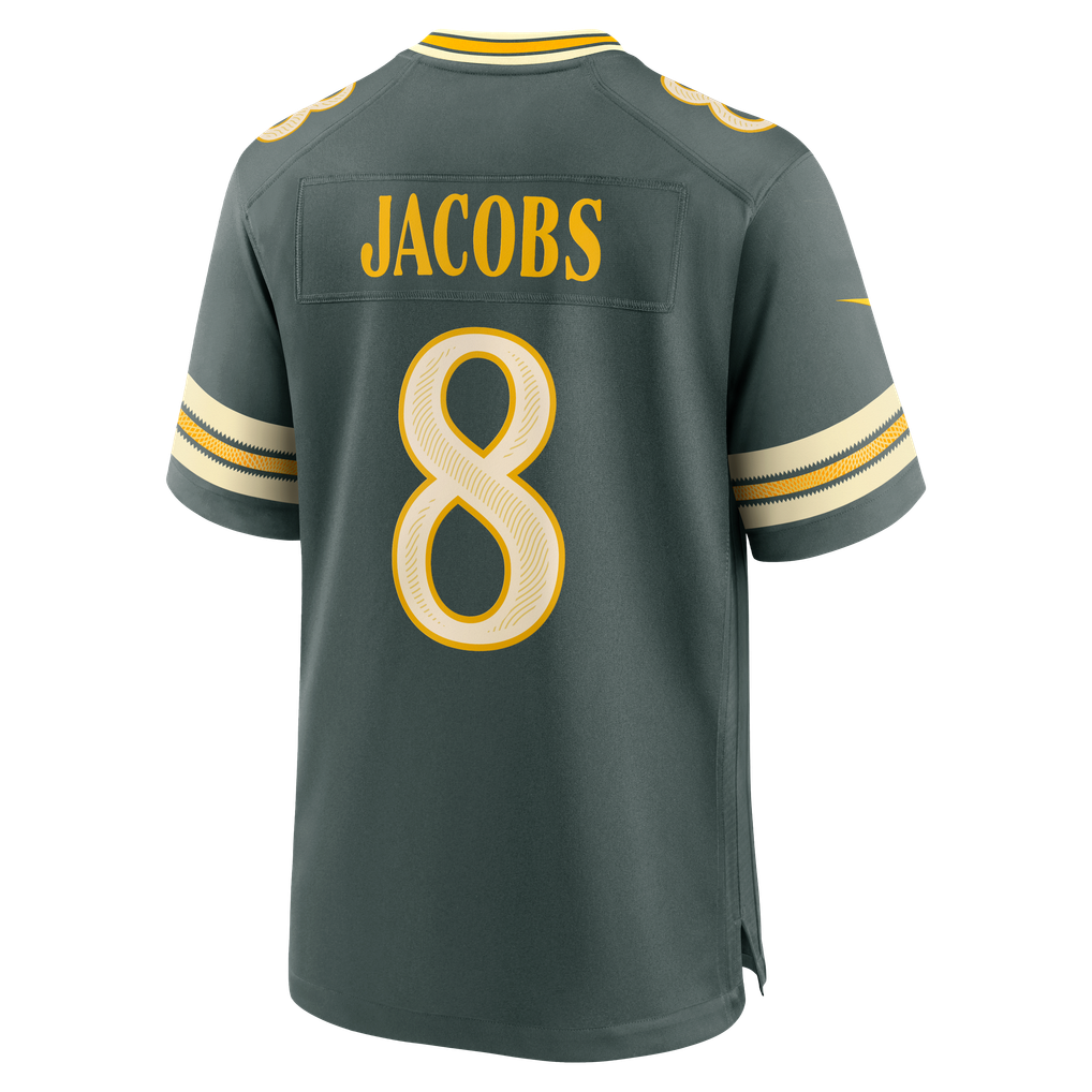 Men's Green Bay Packers Josh Jacobs Nike Green 2026 Rivalries Collection Game Jersey - Image 4