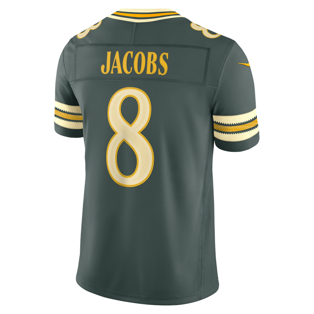 Men's Green Bay Packers Josh Jacobs Nike Green 2026 Rivalries Collection Stitched Limited Jersey - Image 4