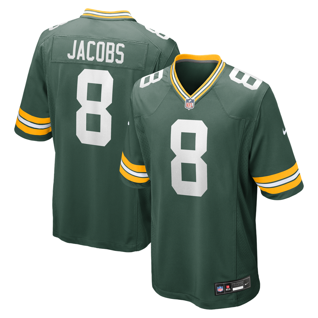 Men's Green Bay Packers Josh Jacobs Nike  Green Team Game Jersey - Image 2