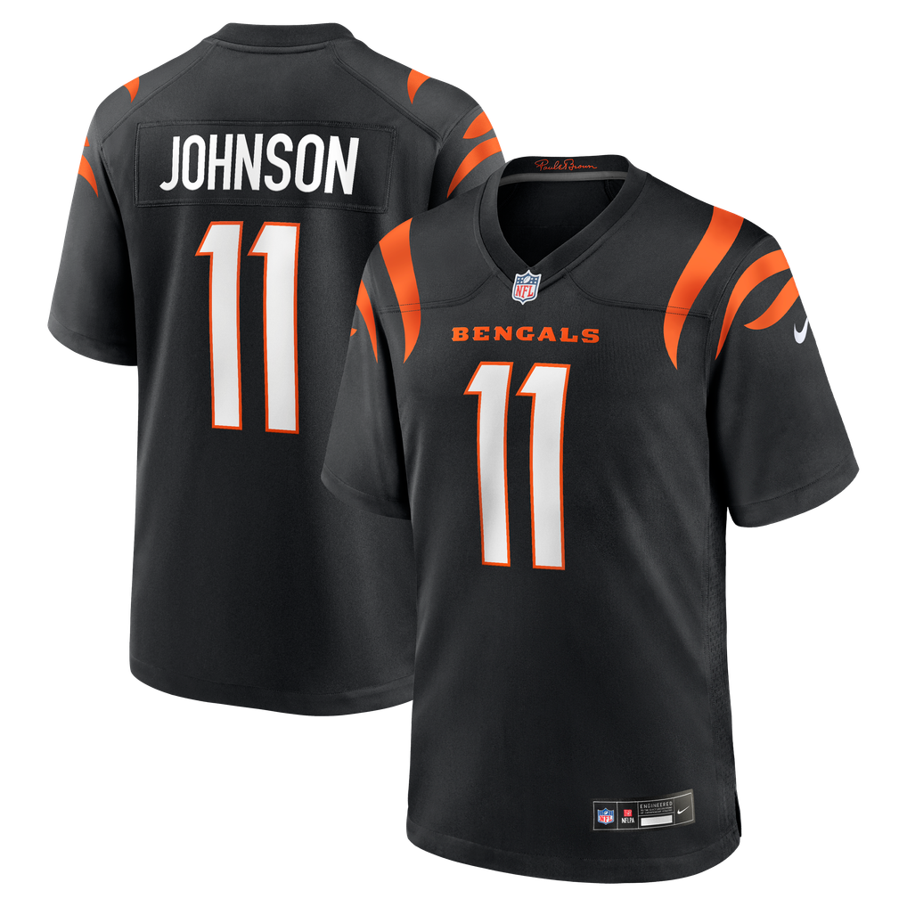 Men's Cincinnati Bengals Josh Johnson Nike Black Team Game Jersey - Image 2