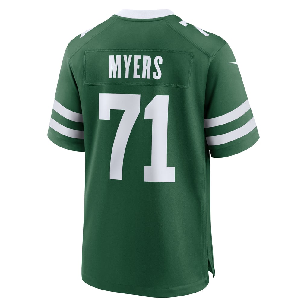 Men's New York Jets Josh Myers Nike Legacy Green Team Game Jersey - Image 4
