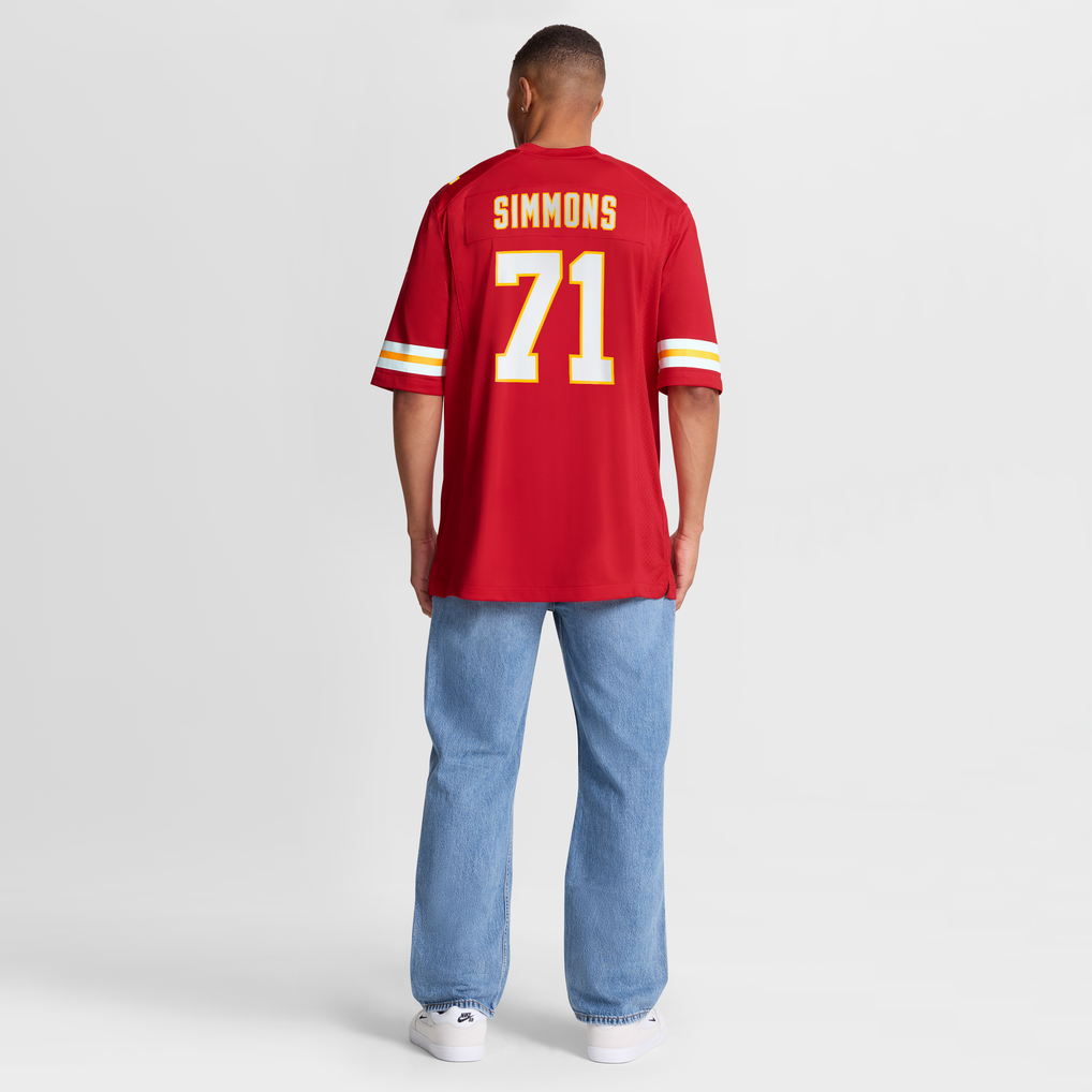 Men's Kansas City Chiefs Josh Simmons Nike Red Game Jersey - Image 9