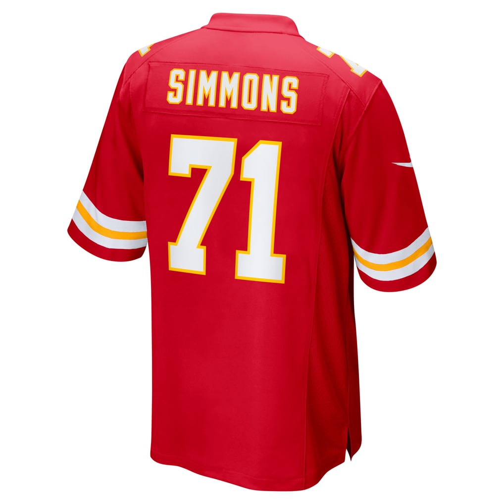 Men's Kansas City Chiefs Josh Simmons Nike Red Game Jersey - Image 4