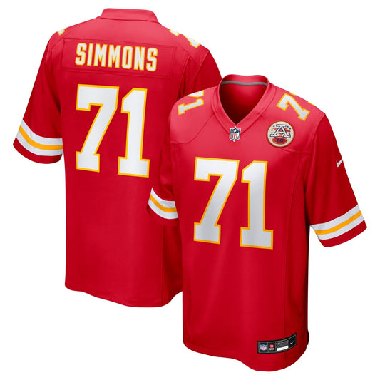 Men's Kansas City Chiefs Josh Simmons Nike Red Game Jersey - Image 1