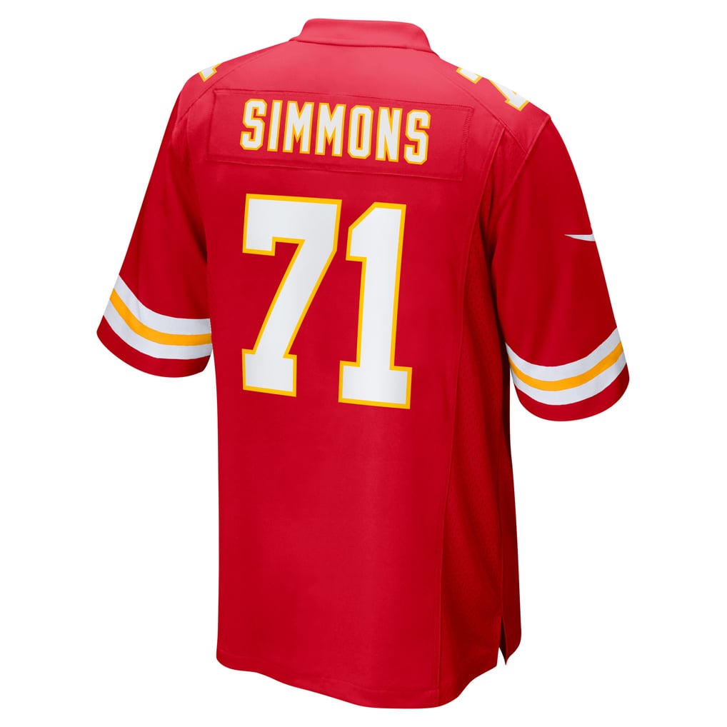 Men's Kansas City Chiefs Josh Simmons Nike  Red Team Game Jersey - Image 4