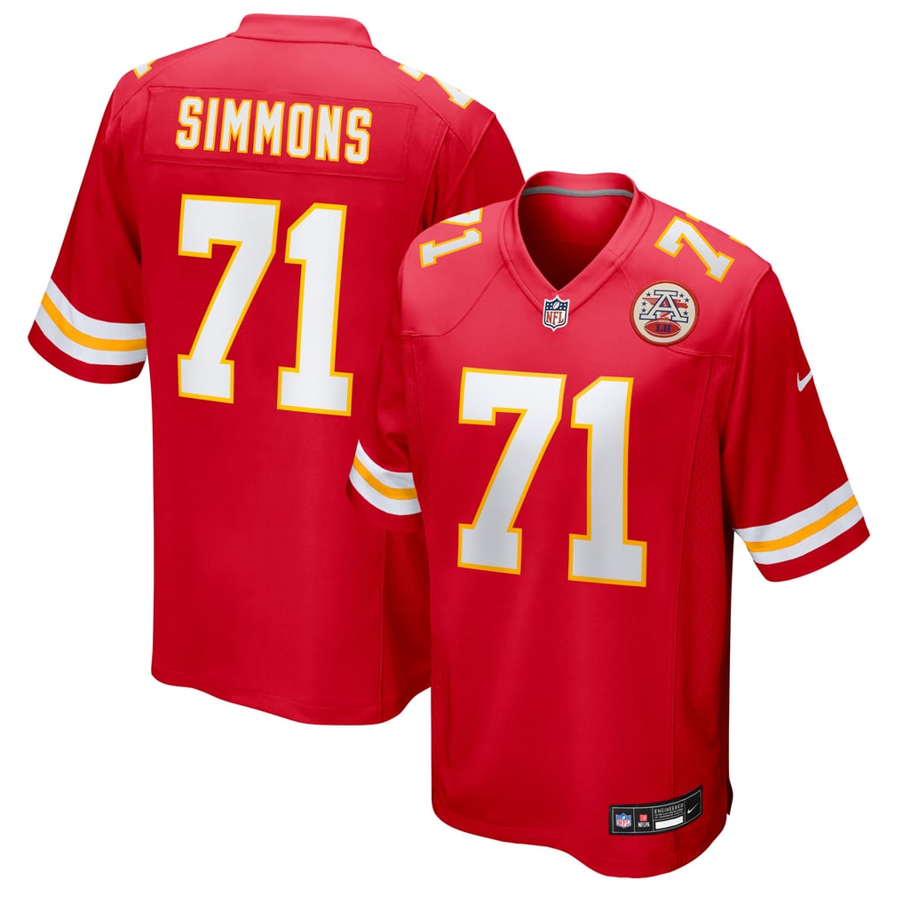 Men's Kansas City Chiefs Josh Simmons Nike  Red Team Game Jersey - Image 1