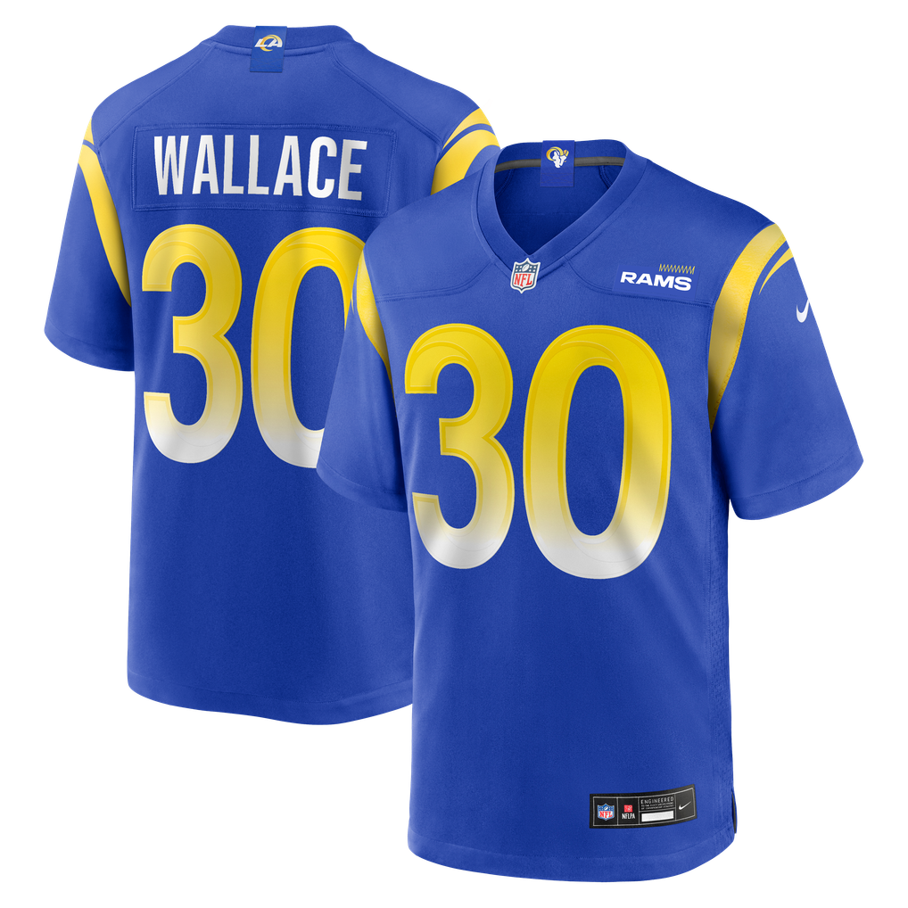 Men's Los Angeles Rams Josh Wallace Nike  Royal Game Jersey - Image 2