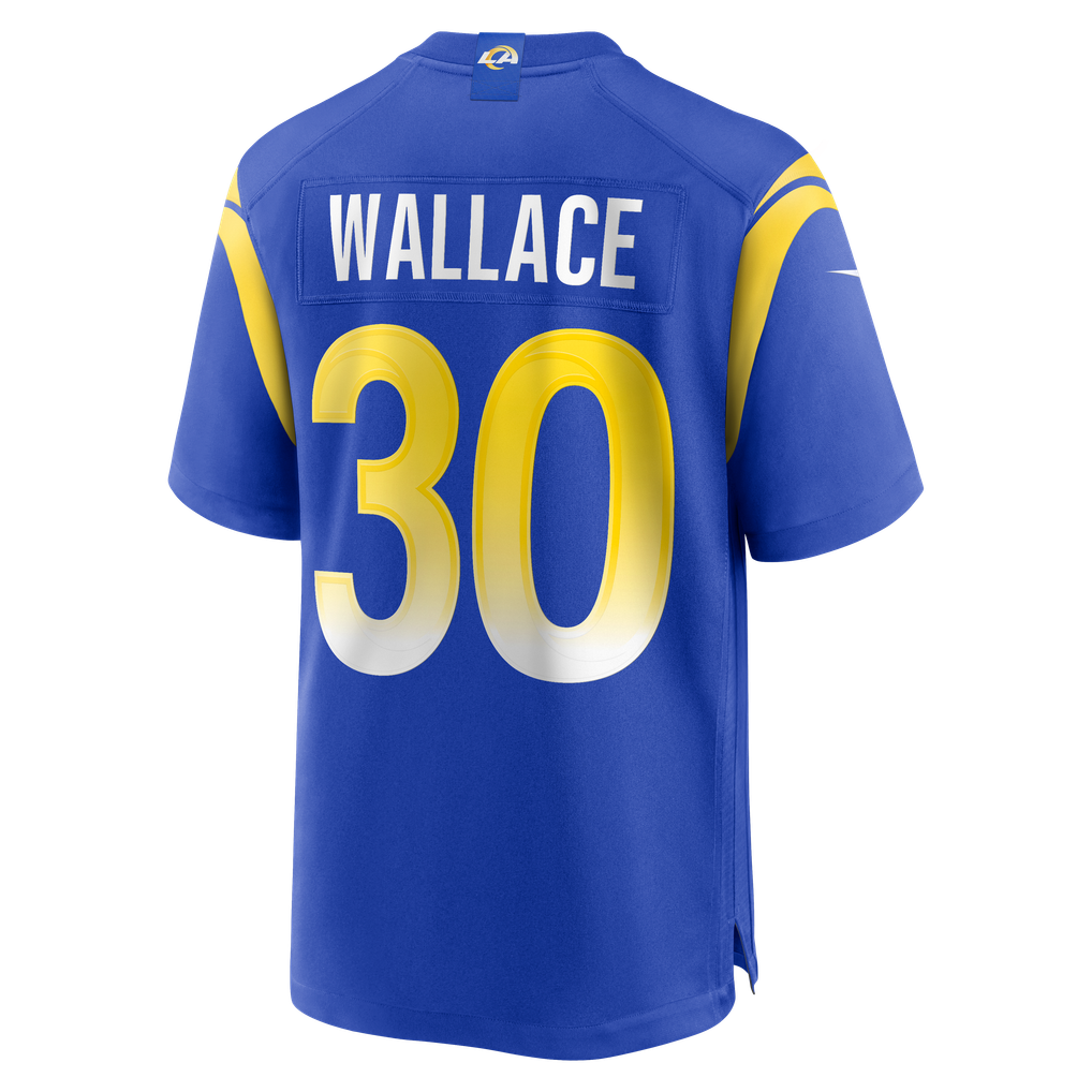 Men's Los Angeles Rams Josh Wallace Nike  Royal Game Jersey - Image 4