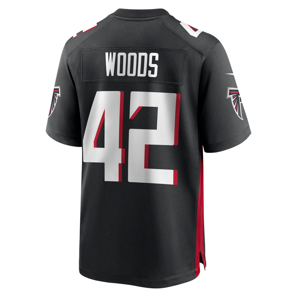 Men's Atlanta Falcons Josh Woods Nike Black Team Game Jersey