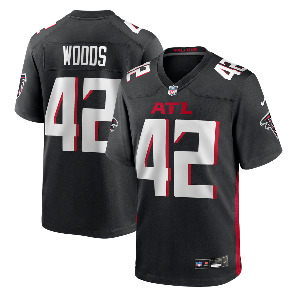 Men's Atlanta Falcons Josh Woods Nike Black Team Game Jersey