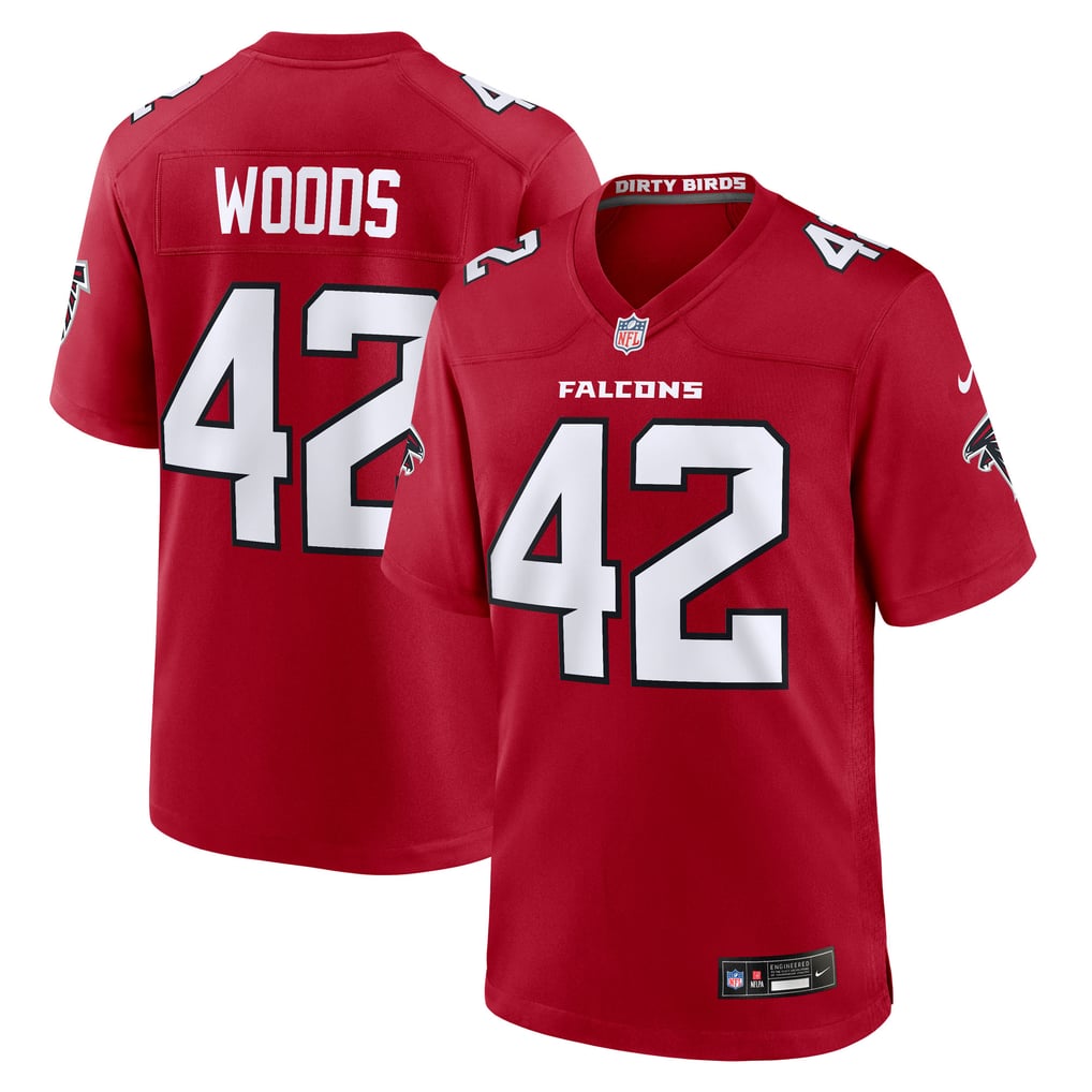 Men's Atlanta Falcons Josh Woods Nike Red Team Game Jersey