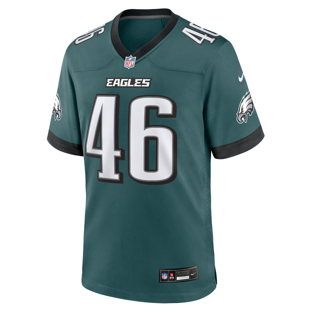 Men's Philadelphia Eagles Joshua Weru Nike Midnight Green Team Game Jersey - Image 3
