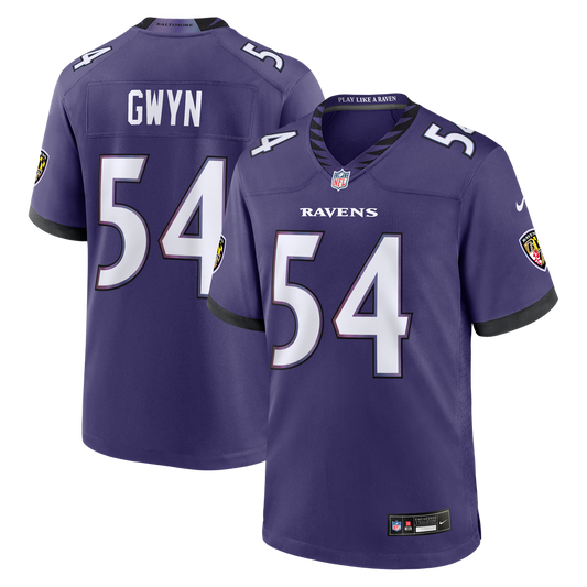 Men's Baltimore Ravens Jovaughn Gwyn Nike Purple Team Game Jersey