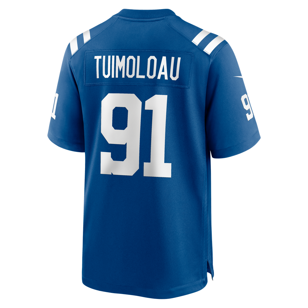 Men's Indianapolis Colts JT Tuimoloau Nike  Royal Team Game Jersey - Image 4