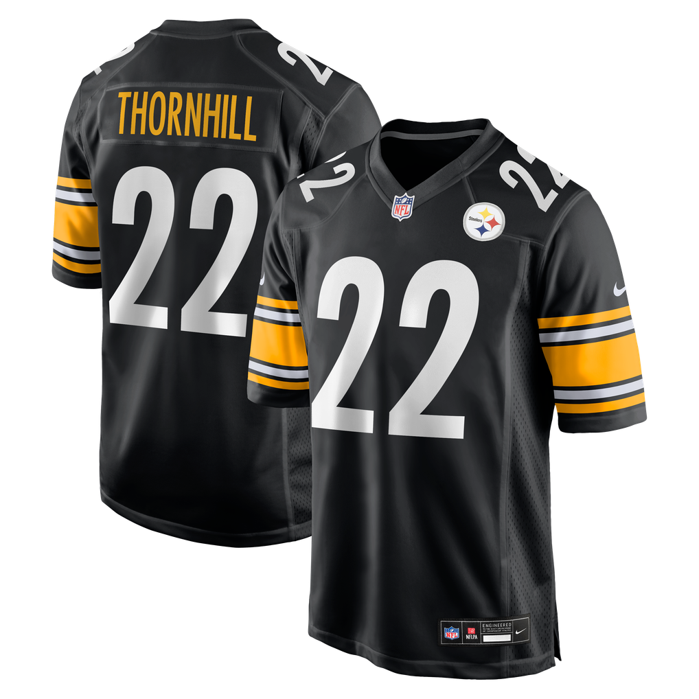 Men's Pittsburgh Steelers Juan Thornhill Nike  Black Team Game Jersey - Image 2