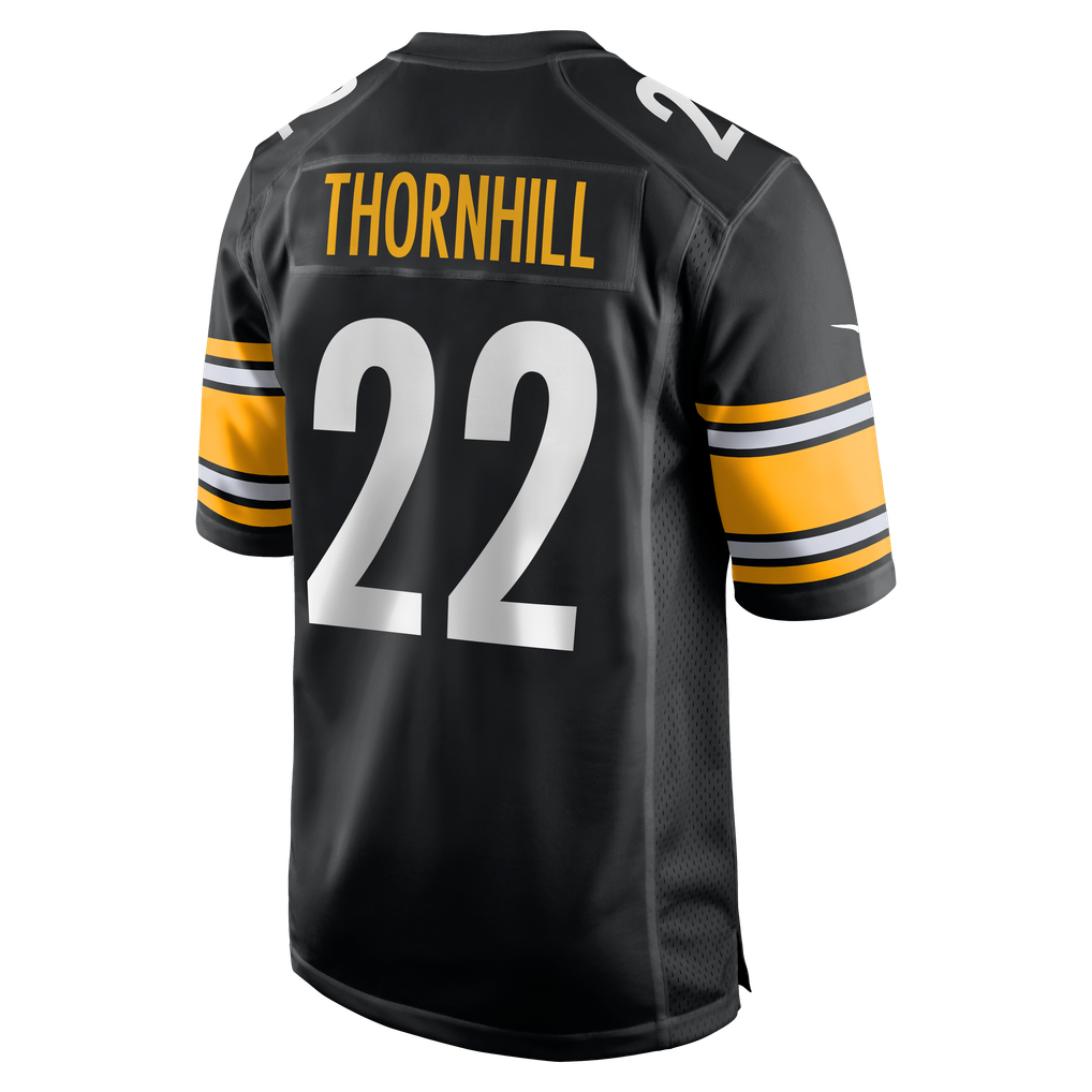 Men's Pittsburgh Steelers Juan Thornhill Nike  Black Team Game Jersey - Image 4