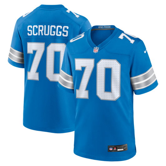 Men's Detroit Lions Juice Scruggs Nike  Blue Team Game Jersey - Image 1